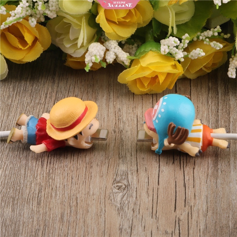 Anime One Piece Kawaii Pelindung Gigitan Kabel Untuk Iphone Usb Cable Organizer Winder Luffy Zoro Pelindung Mainan Untuk Anak Hadiah [ZXL]