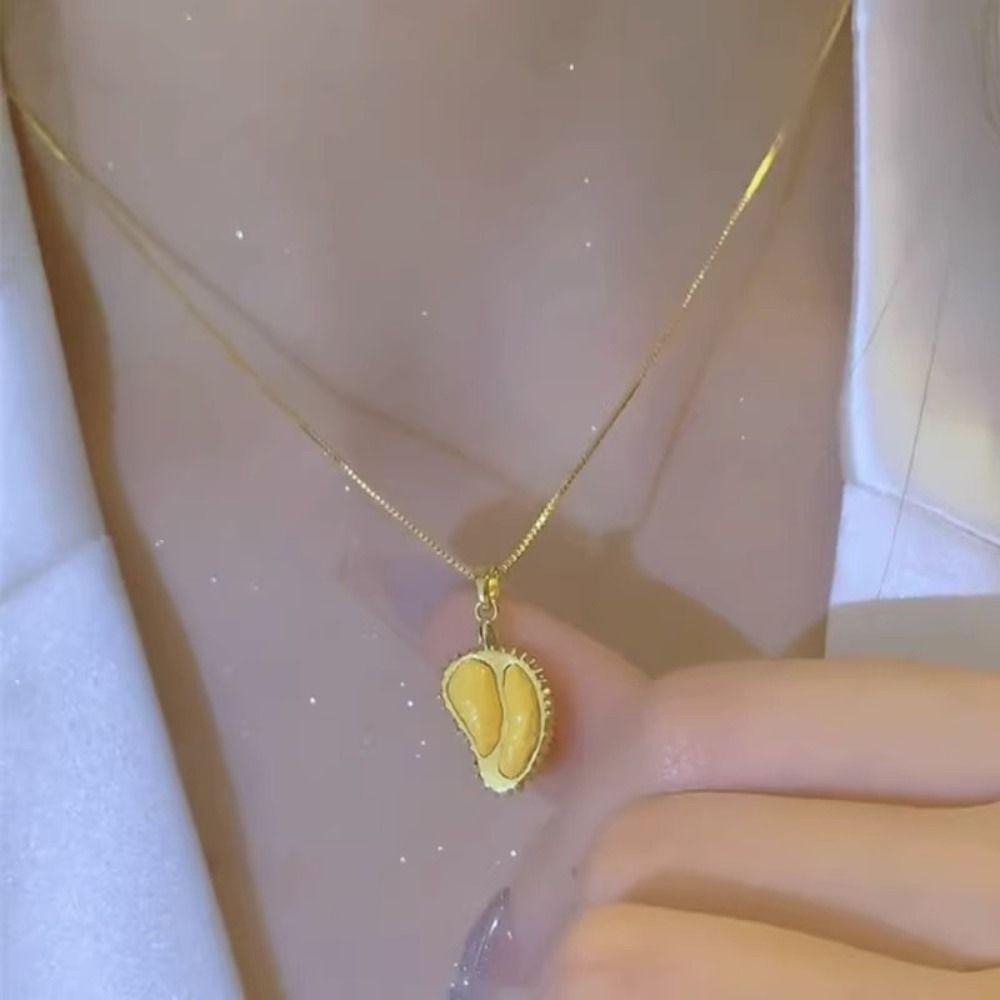 Mxbeauty Liontin Durian Menyegarkan Pasangan Perhiasan Hadiah Unik Alloy Fashion Kalung Untuk Wanita