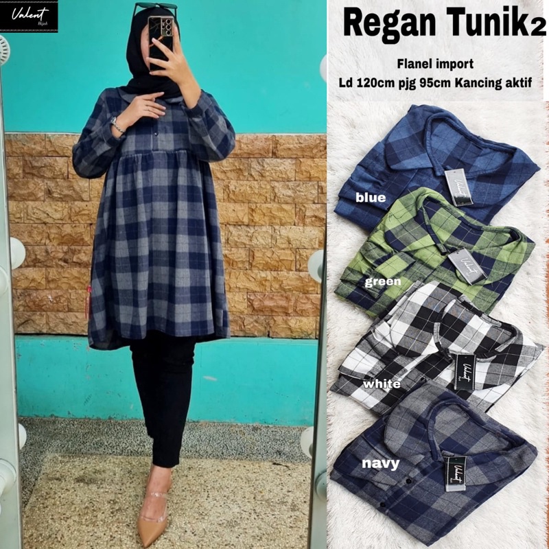 REGAN TUNIK ORI VALENT | Ld120 Flanel Import