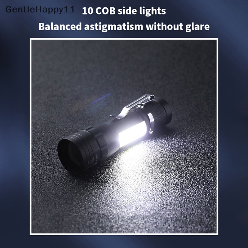 Gentlehappy Mini Torch LED Rechargeable Senter Portable USB Charging Flashlight Camping Tinggi Tahan Air Jarak Jauh Lentera id