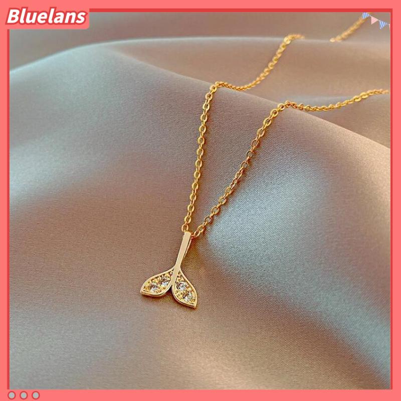 [BLS] Berlian Mermaid Tail Klavikula Rantai Dolphin Kalung Perhiasan Kalung Fashion Wanita Serbaguna