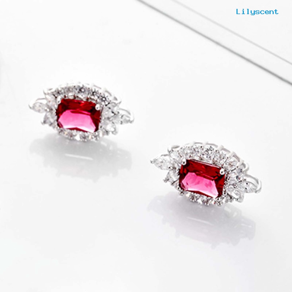 [LS]1 Set Anting Stud Mewah Pengerjaan Indah Elegan Makan Berat Kalung Kubik Untuk Hari Spesial