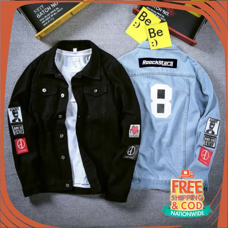 JAKET VINTAGE OOTD FESTIVAL REMAJA/ (PRODUK TERLARIS BISA COD) JAKET JEANS DENIM COWOK PRIA MURAH JA