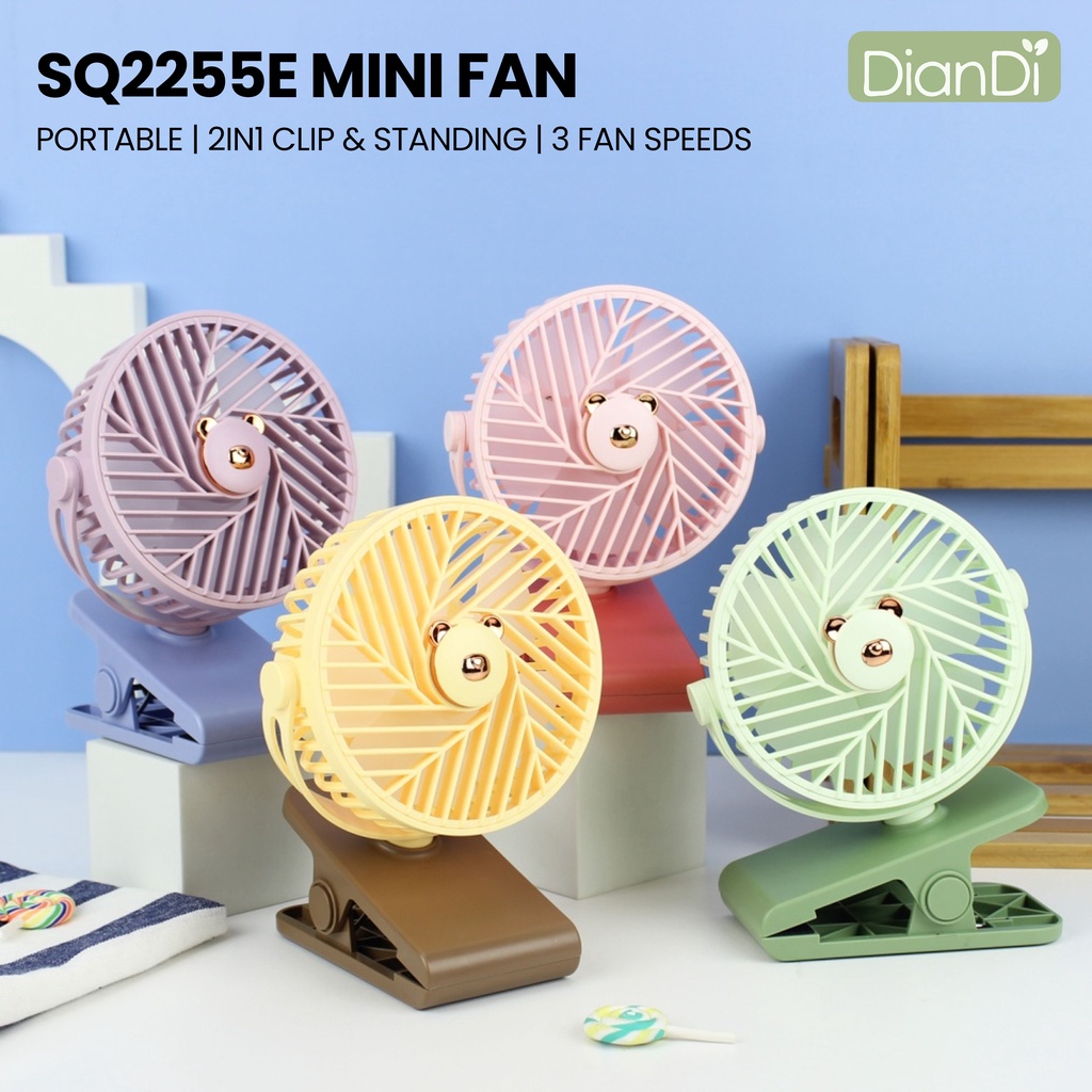 Kipas Angin Portabel Jepit Dian Di Clip Mini Fan Kipas Meja SQ2255E