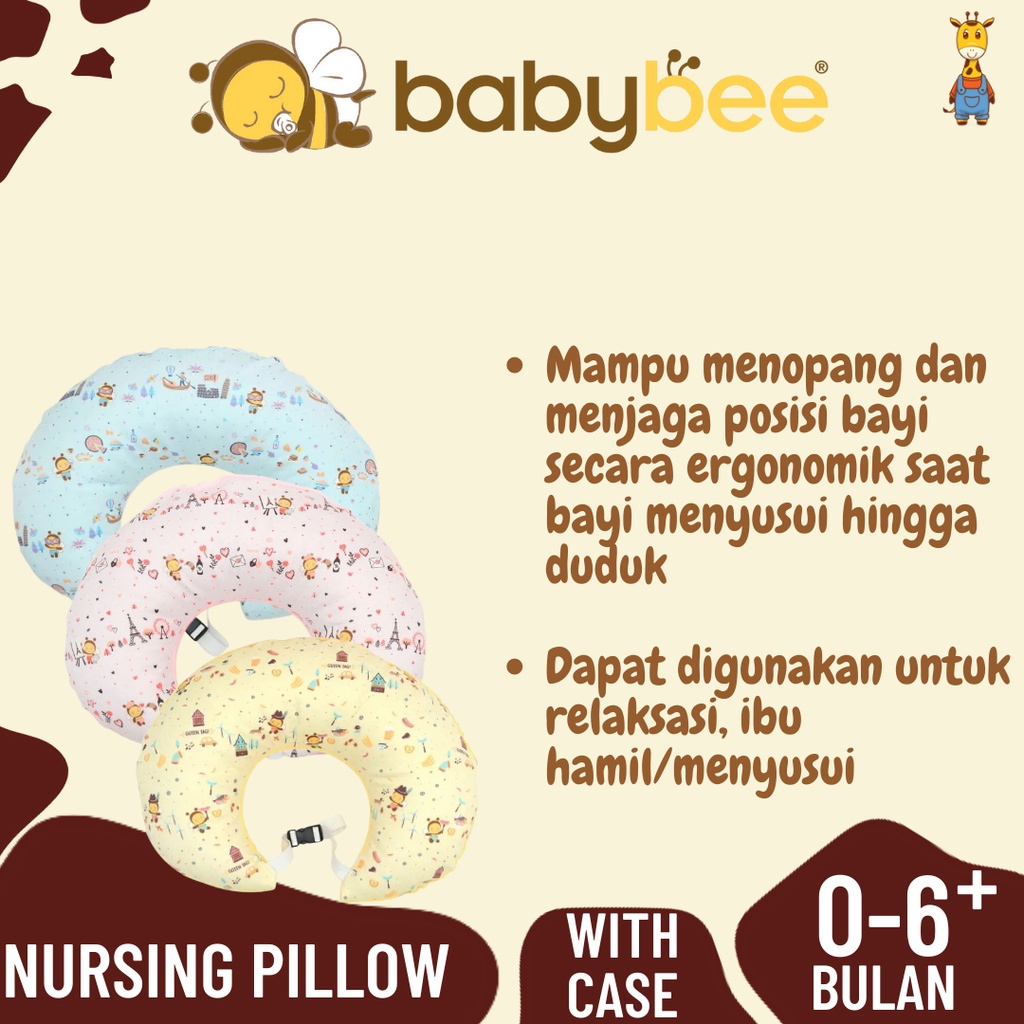 Babybee Nursing Pillow With Case - Bantal Bayi