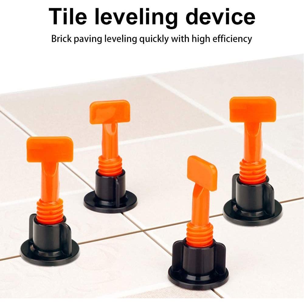 Lanfy 50pcs /set Tile Spacer, Sistem Perata Pasang Ubin Keramik Datar, Pengganti Dengan Kunci Pas Jarum Baja Pengatur Keramik Untuk Alat Konstruksi