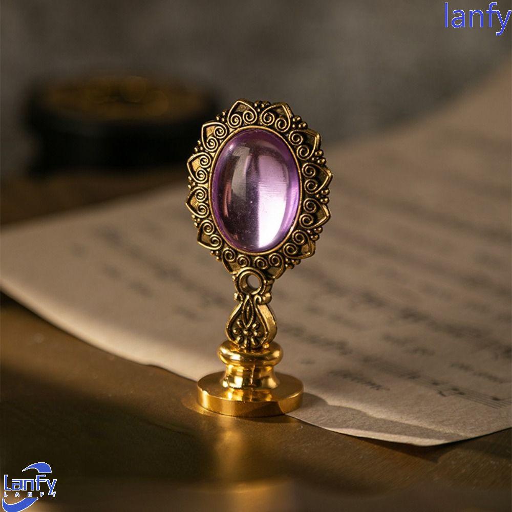 LANFY Wax Seal Stamp Handle Kreatif Logam Pertunangan Scrapbooking Tangan Akun Kartu Undangan Wax Stamp Aksesoris