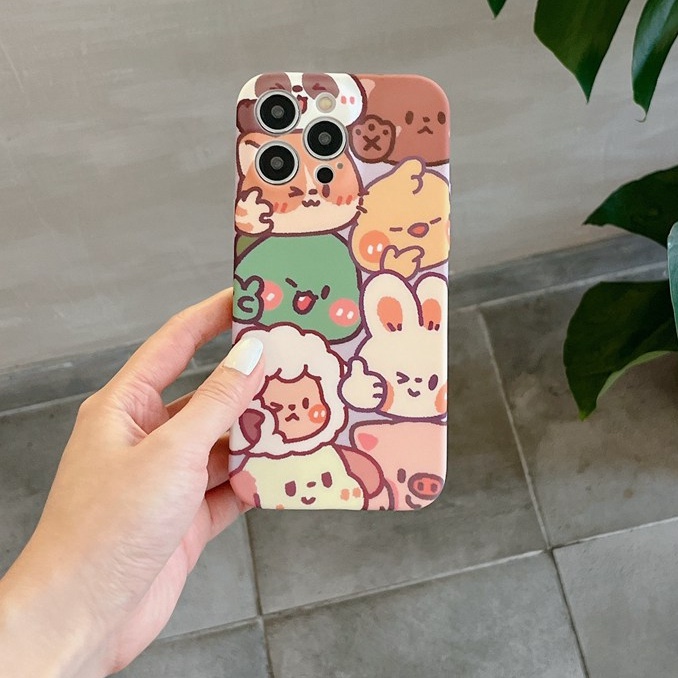 Brown Sheep Cartoon Soft TPU Case iP iPhone 6 6S 7 8 14 + Plus SE 2020 2022 X XR XS Max 11 12 13 Pro Max FTD Casing Apple