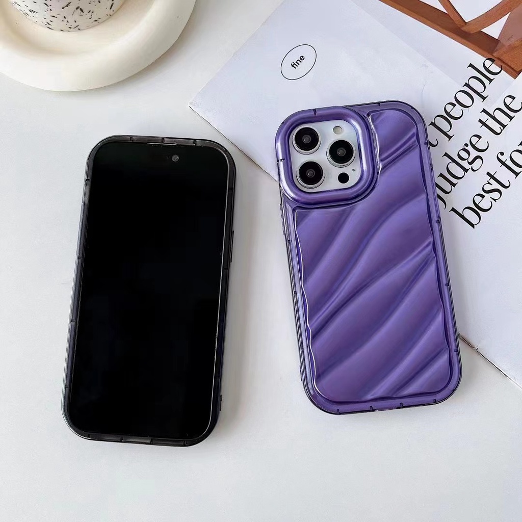 IPHONE Casing Ponsel Tahan Goncangan Riak Air Halus Dan Lembut Untuk Iphone14 13 12 11 Pro Max XR XS