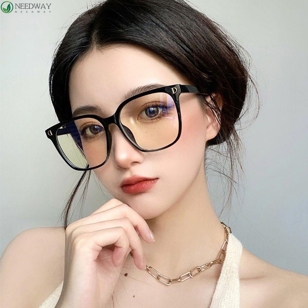 NEEDWAY Kacamata Anti-Cahaya Biru Korea Vintage Perlindungan Anti Biru Warna Jelly Fashion Square Frame Eyewear