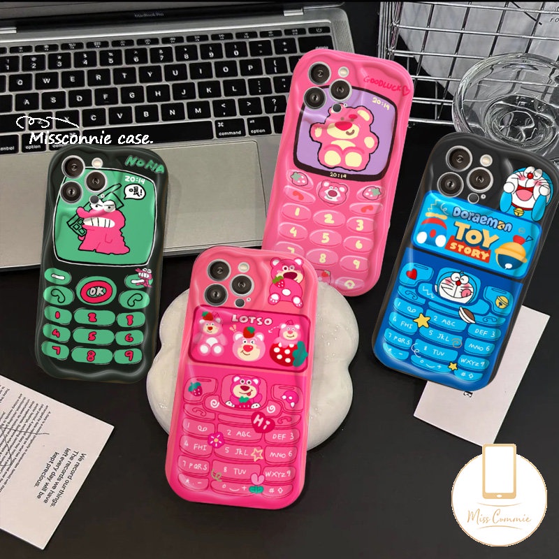 IPHONE Case Pasangan Toy Story Kartun Kompatibel Untuk Iphone11Xr 7Plus 11 14 13 12 Pro MAX XS X Max6 8 6S 7 Plus Se2020 Cute Strawberry Bear Manyo Crocodile Doraemon Phone Button Cover