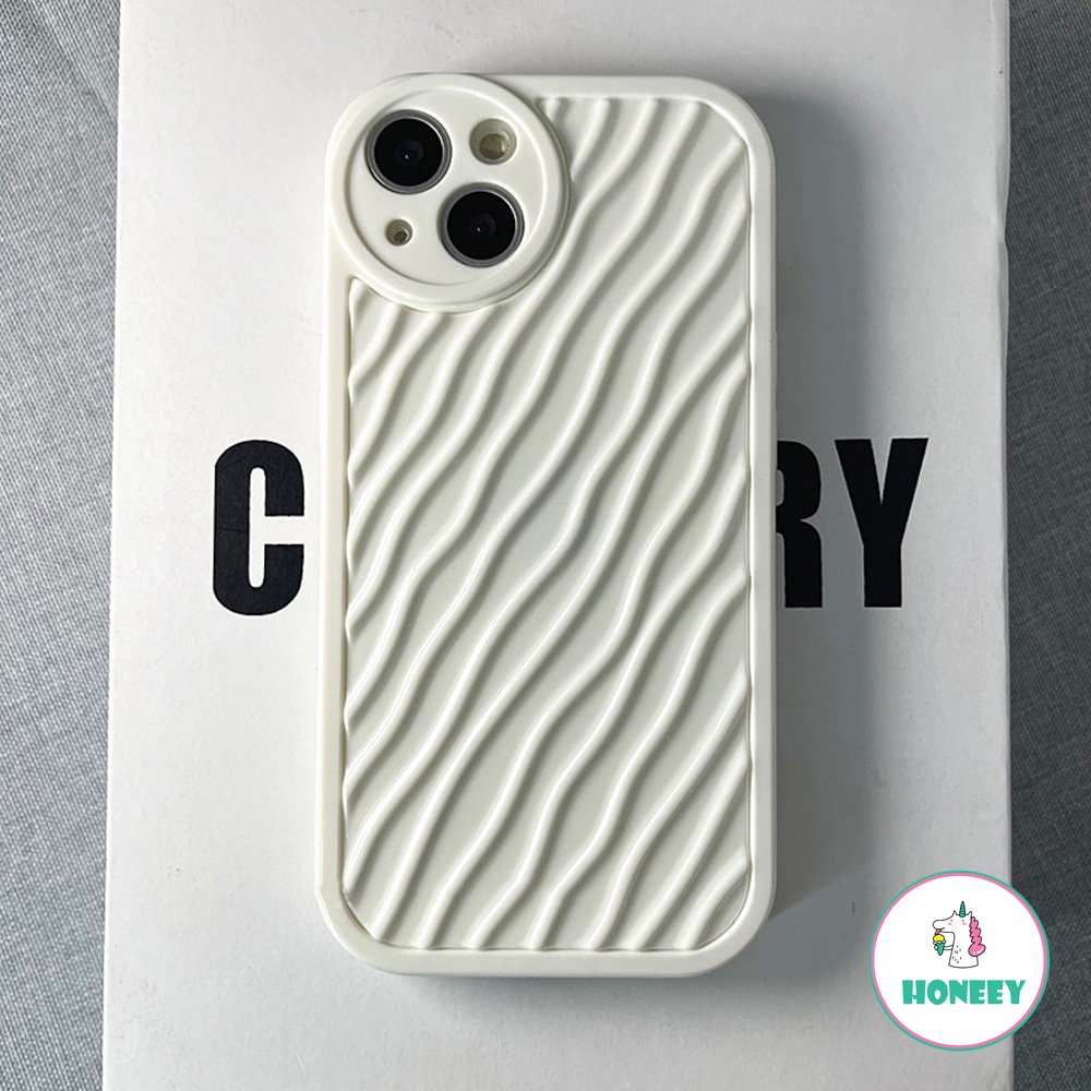 IPHONE Casing Ponsel Minimalis Motif Riak Air Warna Solid Kompatibel Untuk Iphone14 13 12 11 Pro Max X XR XSMAX 78 Plus SE TPU Phone Cover