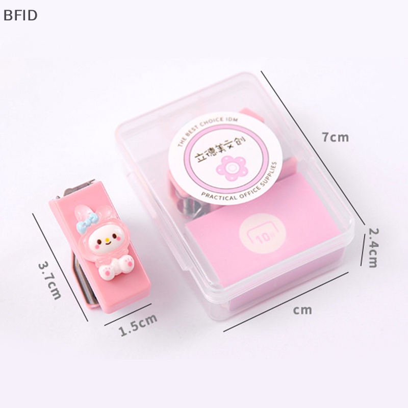 [BFID] Kartun Lucu Mini Stapler Set Kawaii Portable Stapler Dokumen Kantor Siswa Test Pengikat Kertas Perlengkapan Kantor Sekolah Mainan Anak Perempuan [ID]