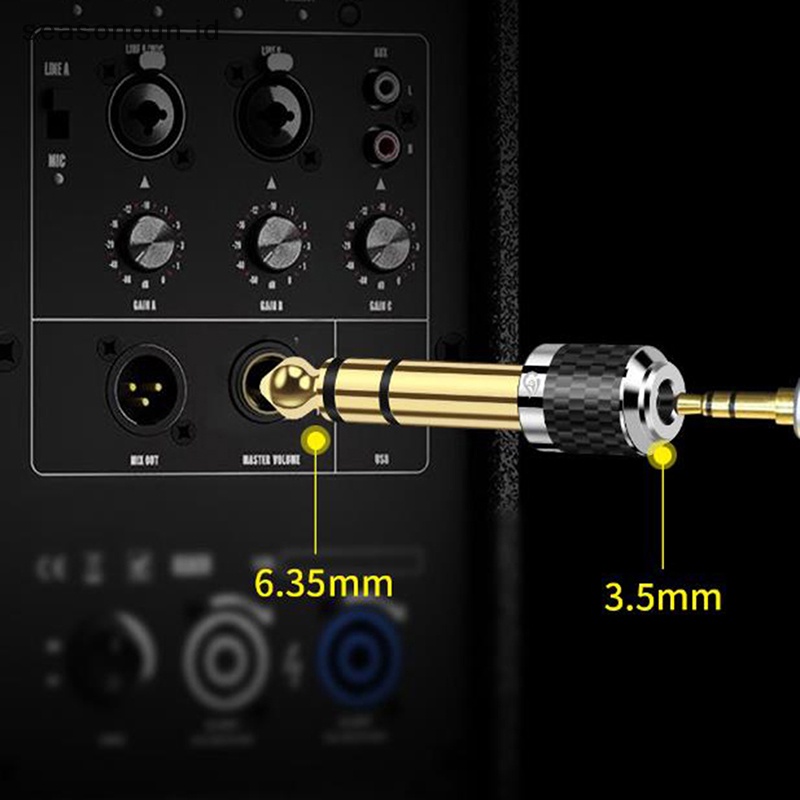 Kampaseasonoun 6.35mm stapelo 3.5mm ̽udio konverter 1/4&quot; 1/8&quot; molekale -kodeemale stapelonectors 6.35 sampai 3.5 .