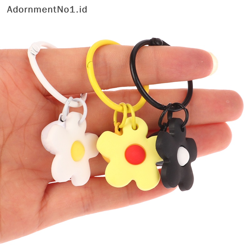 [AdornmentNo1] Bell gantungan kunci bunga kecil berwarna kunci cincin liontin Pinkycolor tas liontin untuk wanita Ins gaya korea rantai kartun gantungan kunci