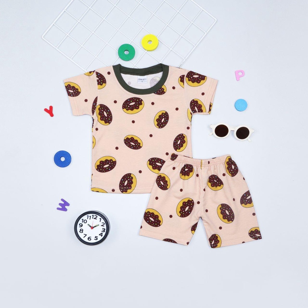 Owlet - setelan anak perempuan / setelan anak bergambar / setelan anak full print
