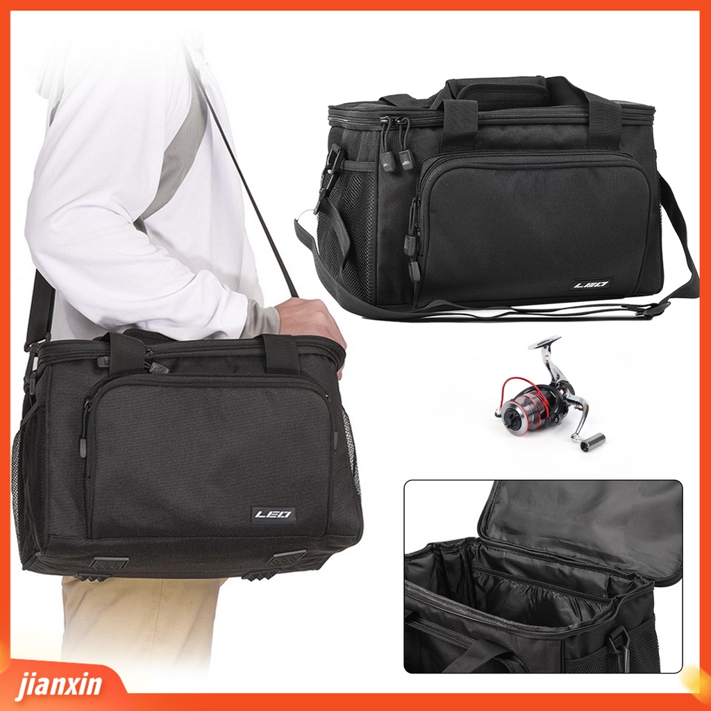 (In Stock) Fishing Tackle Bag Square Multi-Saku Resleting Halus Tali Bahu Yang Dapat Disesuaikan Portabel Kapasitas Besar 600D Kanvas Alat Pancing Hard Lure Storage Bag Untuk Outdoor