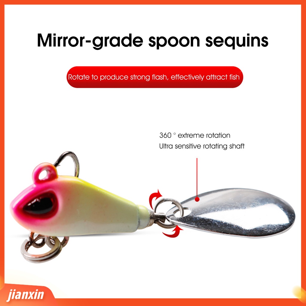 (In Stock) 22g /3.5 cm Buatan Memancing Umpan Mirror Grade Sendok Payet Tembus Kuat Compact Tembakan Panjang Berputar Getaran Umpan Fishing Tackle