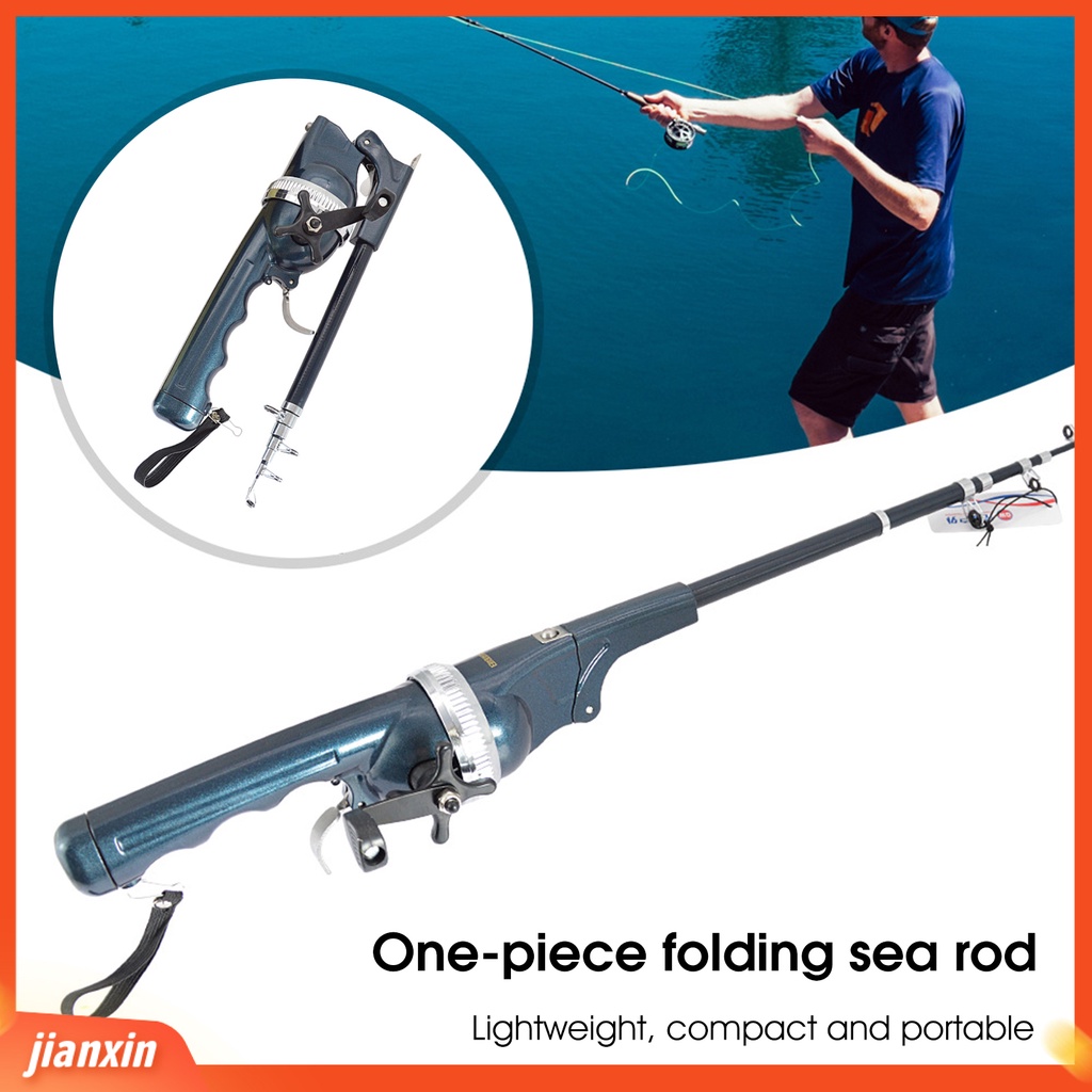 (In Stock) 1set Reel Pancing Terintegrasi Memanjangkan Pegangan Ringan Ketangguhan Yang Baik Joran Laut Teleskopik Untuk Angling