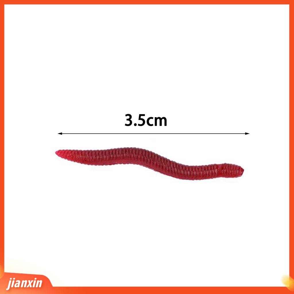 (In Stock) 50 Pcs 3.5 cm Worm Umpan Simulasi Elastisitas Tinggi Tahan Gigit Angling Cacing Tanah Umpan Cacing Buatan Umpan Memancing Luar Ruangan