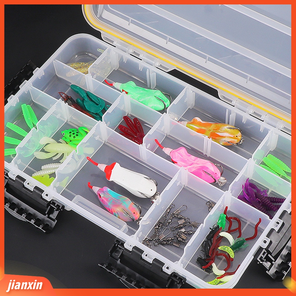 (In Stock) Kotak Umpan Pancing Dilepas Baffle Transparan Portabel Tahan Air Heavy Duty PP Umpan Pancing Aksesoris Kecil Organizer Case Perlengkapan Memancing