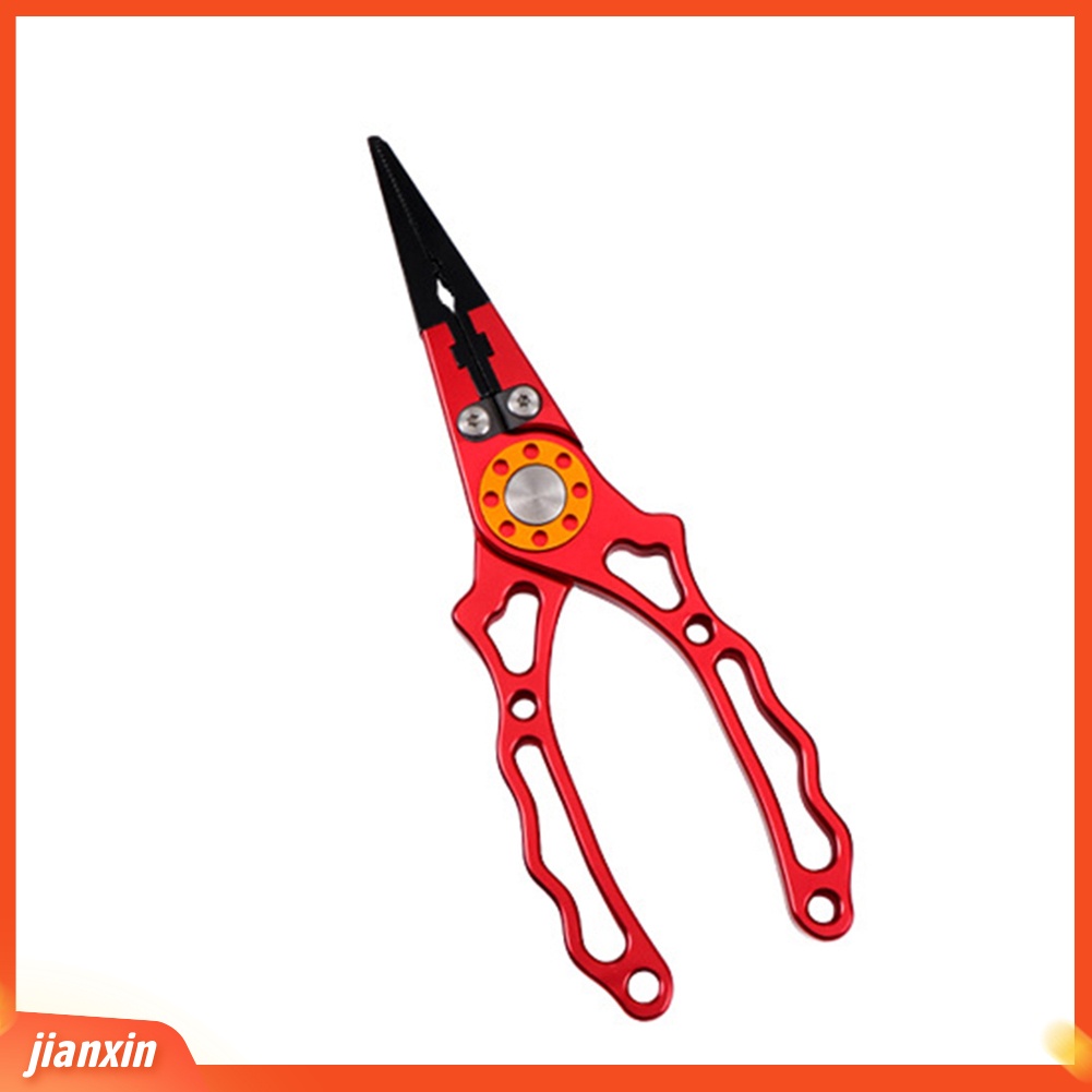 (In Stock) Aluminium Alloy Fishing Lure Plier Split Ring Cutter Scissor Dengan Sarung Lanyard