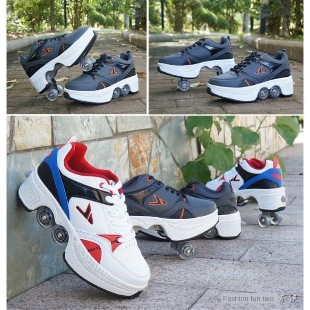 Sepatu Roda Lipat Deformasi Roller Shoe Sepatu Roda Anak / Dewasa