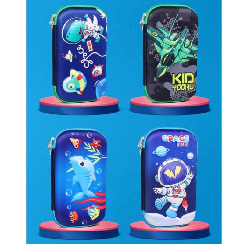 【Penjual Lokal】Meningkatkan Besar Kotak Pensil / Kotak Pencil Anak / Tempat Pensil Anak Gambar 3D Waterproof /Kotak Tempat Pensil TERMURAH / Tempat Pensil Anak 3D Waterproof Jerapah Unicorn Princes Astronot Mobil Dino  / Kotak Tempat Alat Tulis