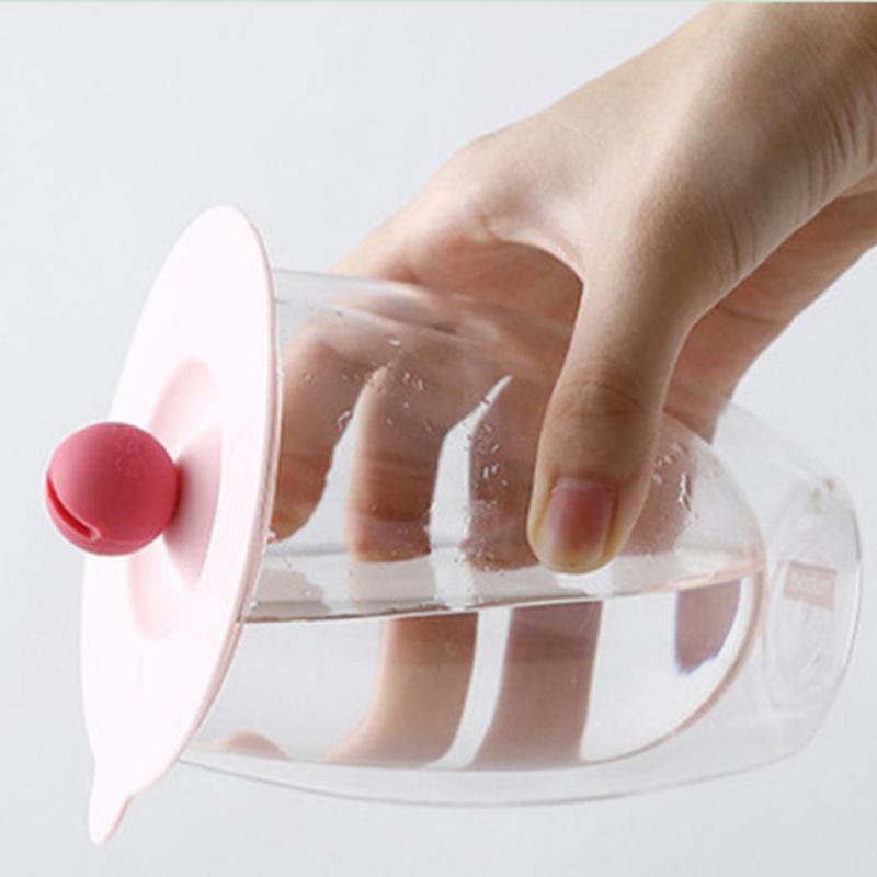 ღ Bulat Universal Tutup Cangkir Penutup Tahan Bocor Tahan Debu Disegel Food Grade Silicone Klip Sendok Makan Dapur Bar Aksesoris Air Minum