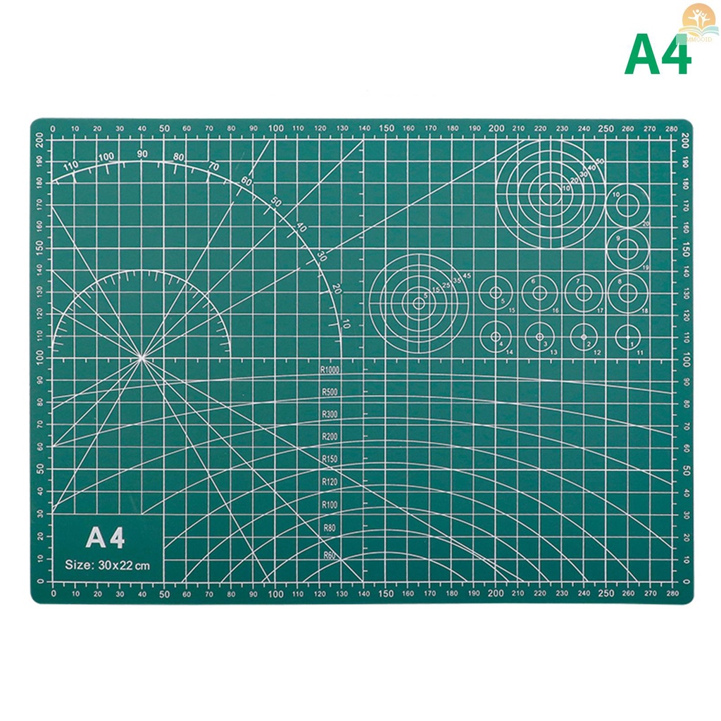 In Stock A4 Self Healing Cutting Mat Talenan PVC Dua Sisi Non-slip Dengan Grid Lines Angles Design Tebal 3mm Untuk Proyek Scrapbooking Art &amp; Craft