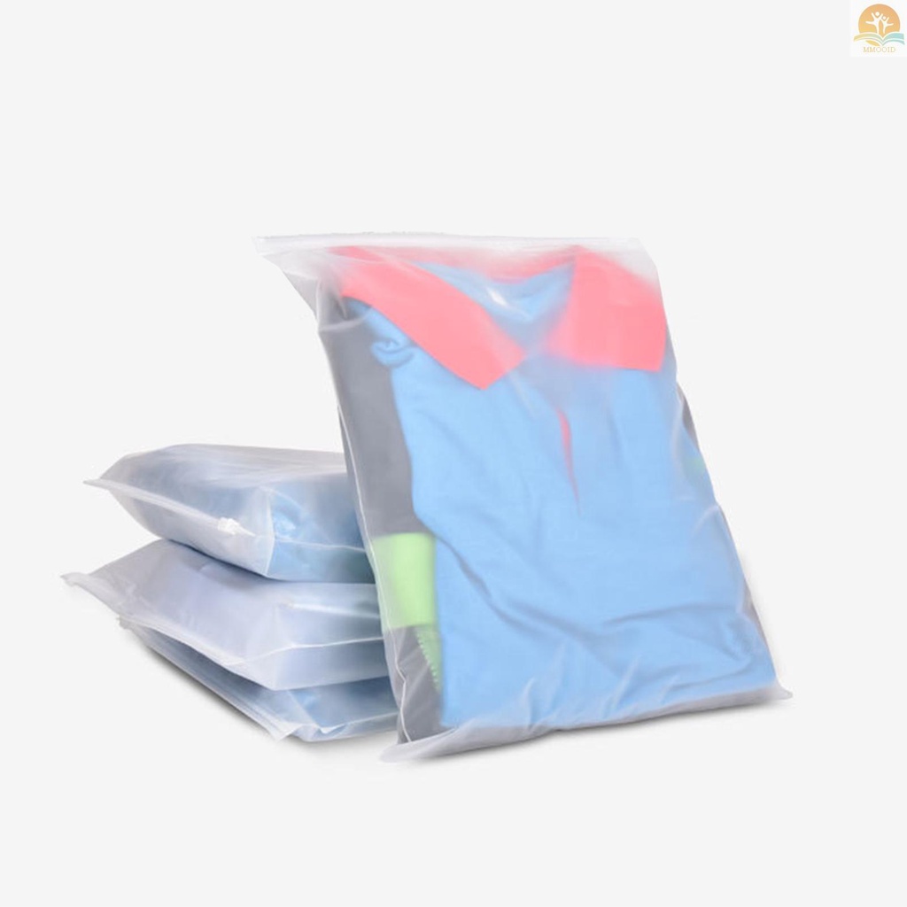 In Stock 50pcs Tas Kemasan Frosted Bag Zipper Plastic Bag Poly Bags Resealable Slider Closure Storage Bag Pouch Untuk T Shirt Pakaian Make up Pengiriman Organizer