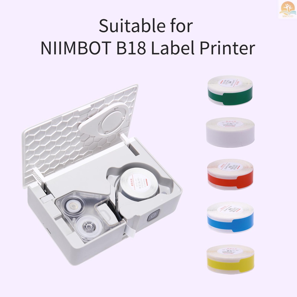 In Stock Niimbot Thermal Transfer Cable Label Skicker Kertas PET Untuk B18 Label Printer Barcode Harga Size Nama Label Kosong Tahan Air Sobek 14x120mm 55sheets /roll Untuk Pric