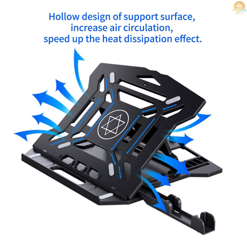 In Stock Portable Laptop Riser Stand Foldable Desktop Laptop Holder with 8 Levels Height Adjustment Ergonomic  Notebook Stand Bracket for Laptop  10-15.6 Inches