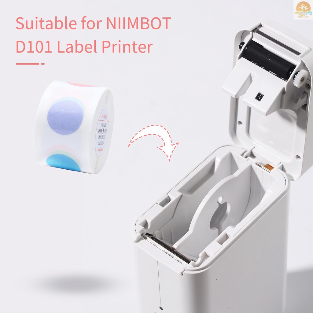 In Stock Niimbot Kertas Label Thermal Untuk D101 Label Printer Barcode Harga Ukuran Nama Label Kosong Tahan Air Tahan Sobek 24x40mm 160lembar/roll Untuk Organizer Rumah Supermarket Sto