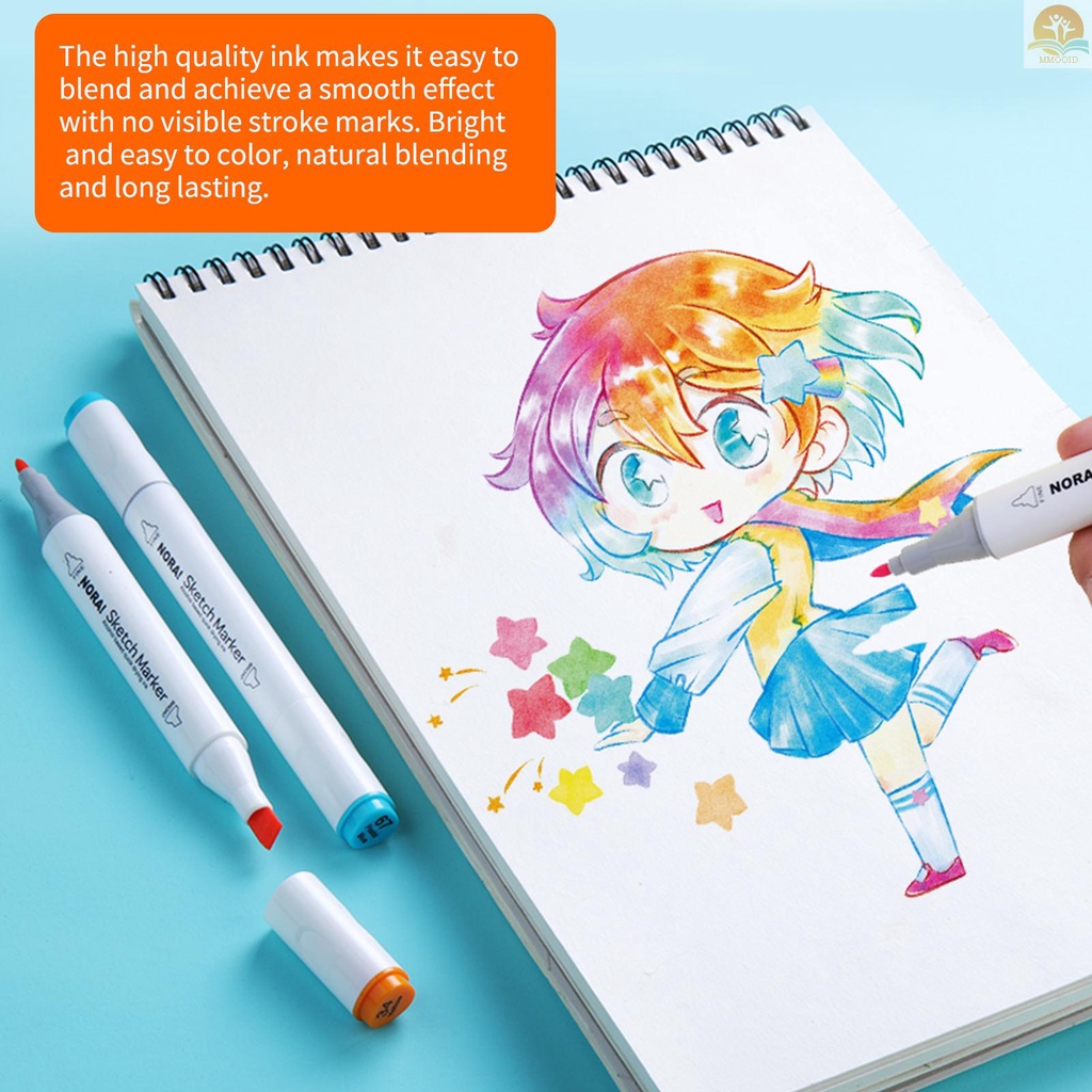 In Stock 40warna Spidol Alkohol Set Double Tipped Colored Bolpen Penanda Seni Titik Halus Dikemas Tas Kain Untuk Anak-Anak Dewasa Mewarnai Gambar Ilustrasi Sketsa Artis