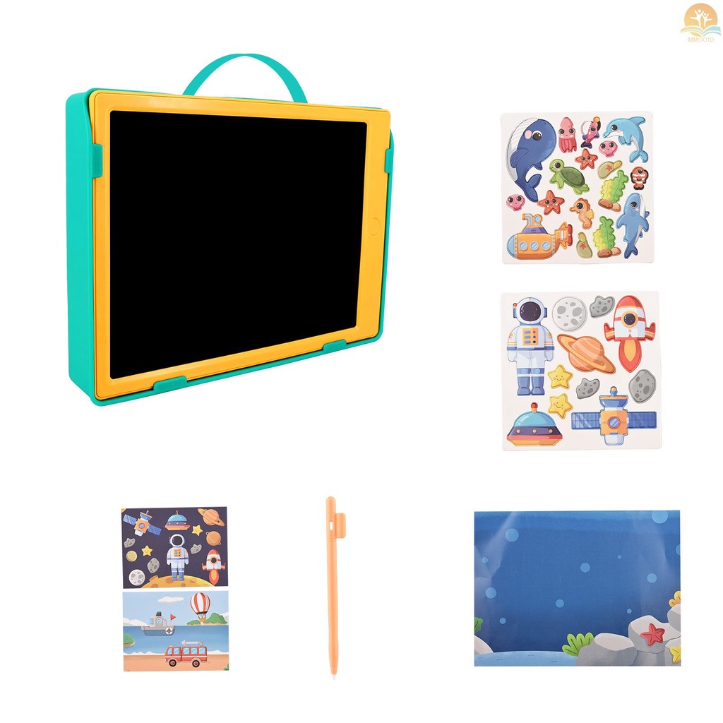 In Stock LCD Writing  with Pencil Case Drawing Board 9.5 Inch Colorful Screen with Stylus Drawing Writing Taking Notes Leaving Messages Box Organizer for Toddlers Boys Girls