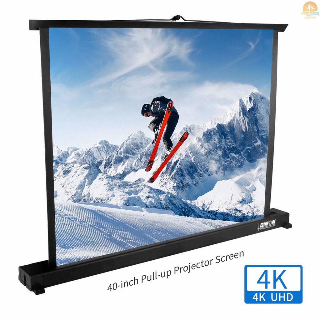 In Stock 40inch Layar Proyektor Portabel Tabletop Stand Screen Cocok Untuk Proyeksi 4:3 Pull Up Desain Ditarik Dalam Kasus Aluminium Untuk Proyektor Tele Untuk Indoor Outdoor Tra