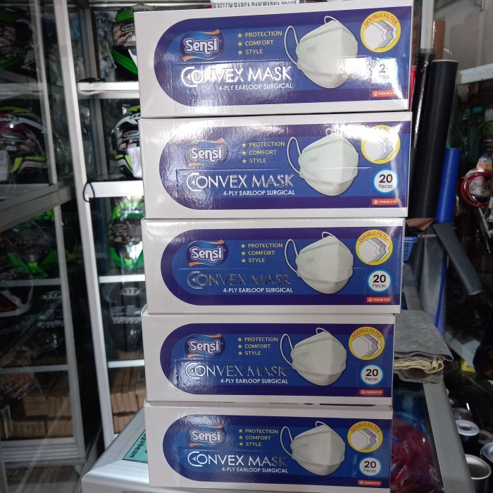 MASKER SENSI CONVEX HITAM ISI 20 MASKER