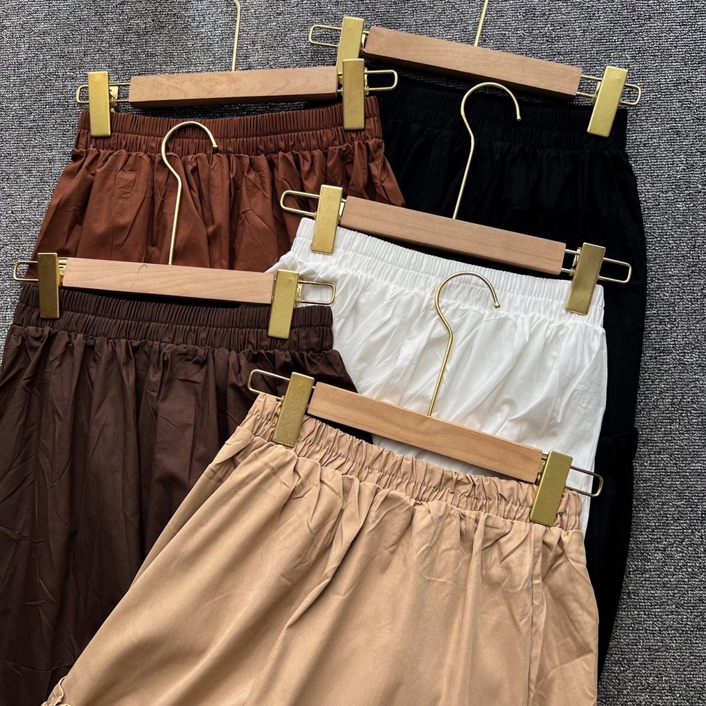 Oclo Linou Skirt bawahan wanita rok poplin import vintage casual basic daily wear