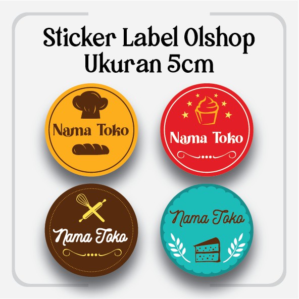 

[50 pcs] Sticker Online Shop Bisa Custom - Sticker Label Bulat - Stiker Kemasan Makanan/Roti/Snack