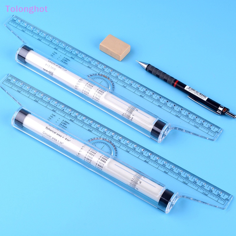 Tolonghot&gt; Multi Fungsi Alat Gambar Roll Draw Ruler Metric Rolling Ruler Clear Paralel Rolling Ruler Angles Line Ruler Untuk Anak Sumur