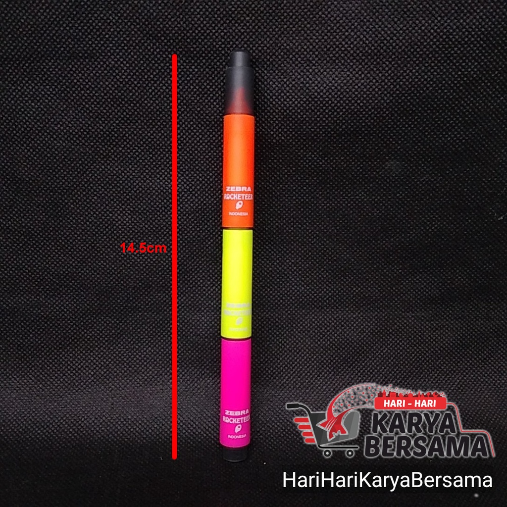 

ZEBRA HIGHLIGHTER ROCKETEER STABILO SUSUN 3 WARNA ORANGE KUNING & PINK