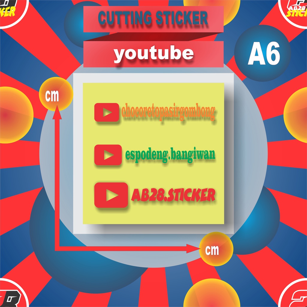 

STIKER CUTTING CUTING STICKER NAMA CUSTOM LOGO AKUN YOUTUBE STICKER CARE