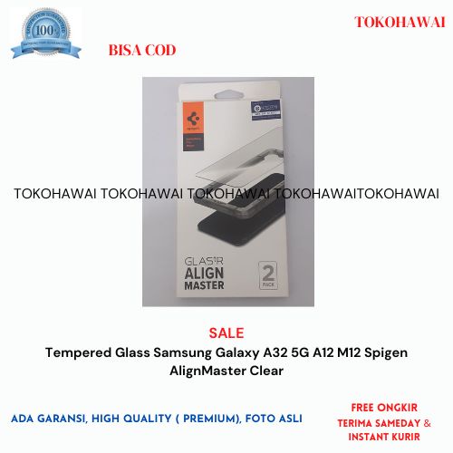 SALE Tempered Glass Samsung Galaxy A32 5G A12 M12 Spigen AlignMaster Clear