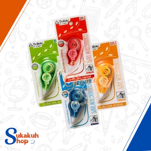 

Correction Tape 5 Meter Tip Ex Roll Lucu Warna Warni Trifelo CT 061