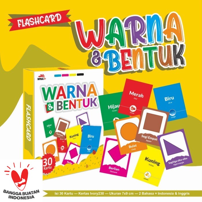 MURAH FlashCard Warna dan Bentuk - Kartu Belajar - Ap230