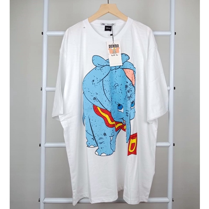 Kaos Wanita Oversize disney big size xxl xxxl xxxxl Atasan Wanita Jumbo Zara Disney Dumbo Putih Cott