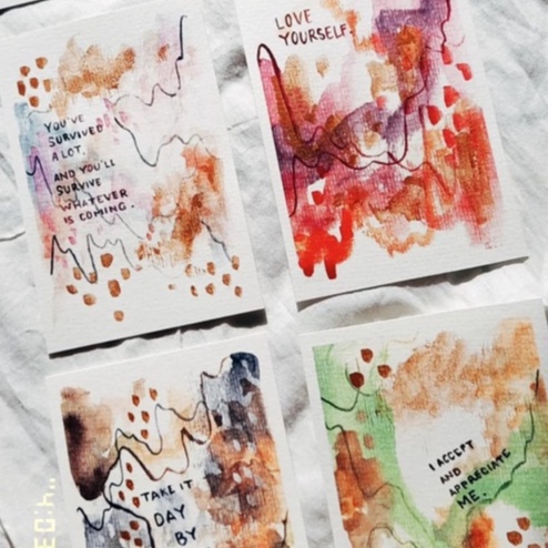 

Postcard Self Love Lettering by IMAGINEARTWORK14 / Stay Safe Healthy Strong Kartu Pos Semangat