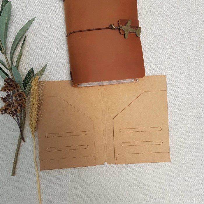 

Travelers notebook pocket bahan karton kraft ukuran passport