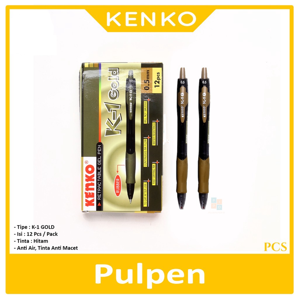 

KENKO - Pulpen Gel Pen Gold K-1 0,5mm Tinta Black - Pcs